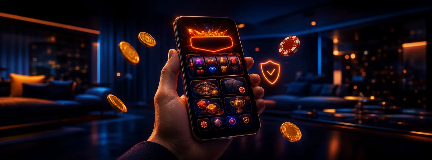 Celular mostrando el lobby de Casino en Casa tras iniciar sesión